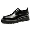 Men's New Business Dress Leather Shoes Platform Round Head Leather Men's Shoes Casual Wedding Shoes