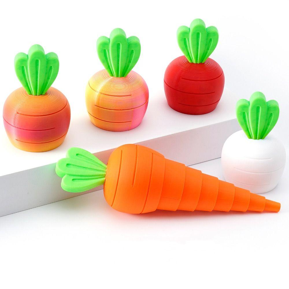 PLA Scalable Unzip Toys Colorful Funny Toys New 3D Printed Carrot Model  Desktop Decorations
