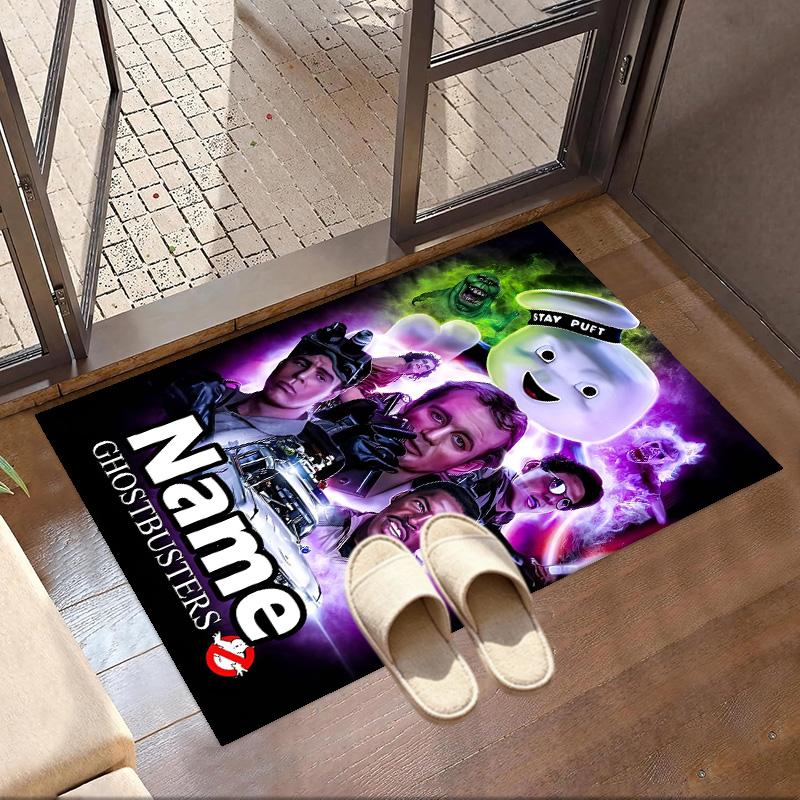 Custom Name Personalized Ghostbusters Print Carpet, Versatile Home Decor Rug, for Playroom, Apartment, Balcony, Entryway, Hallway Gift