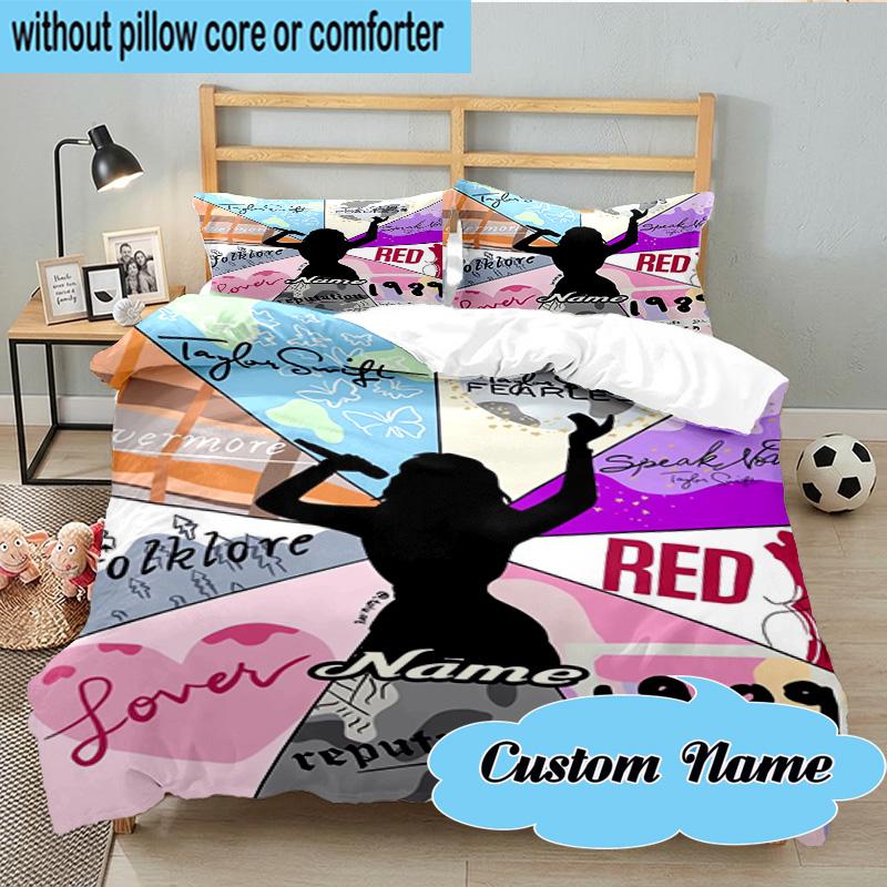 Custom Name 3PCS Taylor Art Bedding Set, Including 1pc Duvet Cover And 2pcs Pillowcases, Suitable for Dorms and Bedrooms Gift