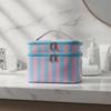 TwoTier Cosmetic Organizer Portable Zippered Toiletry Bag with Handle Compact Structured Makeup
