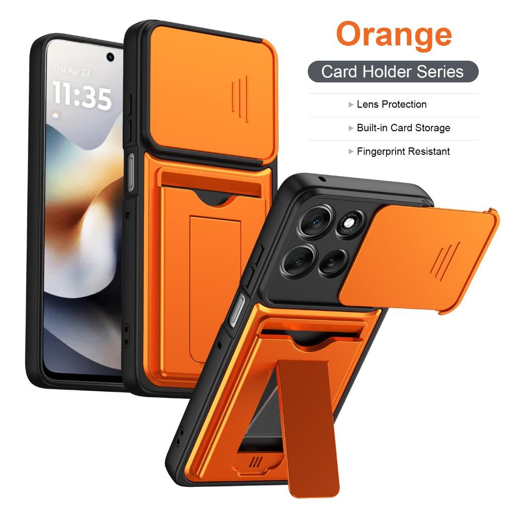 Handyhülle mit Schiebe-Kameraabdeckung Kartenhalter für Motorola Edge 70 Ultra 60 Pro 50 Fusion Signature Moto X70 Air G86 Power G85