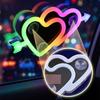 Suction Cup Mount LED Car Neon Lights Solar Powered RGB Car Heart-Shaped Light  Rear Window