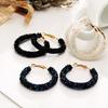 Sparkle Hoop Earrings For Women Punk Rock Big Crystal Black White Color Personality Retro Exaggeration Fashion Jewelry Kae157