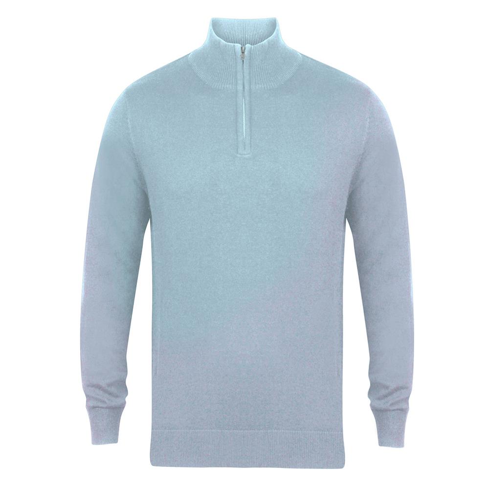 Henbury Mens 1/4 Zip Long Sleeve Jumper
