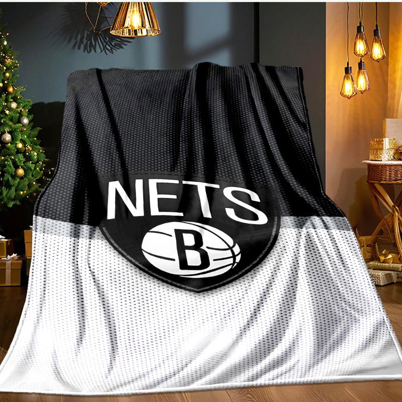 Brook-lyn Nets Art Blanket Flannel Throw for Sofa, Indoor, Camping, Living Room, Office, Chair, And Bed Soft Birthday Gift