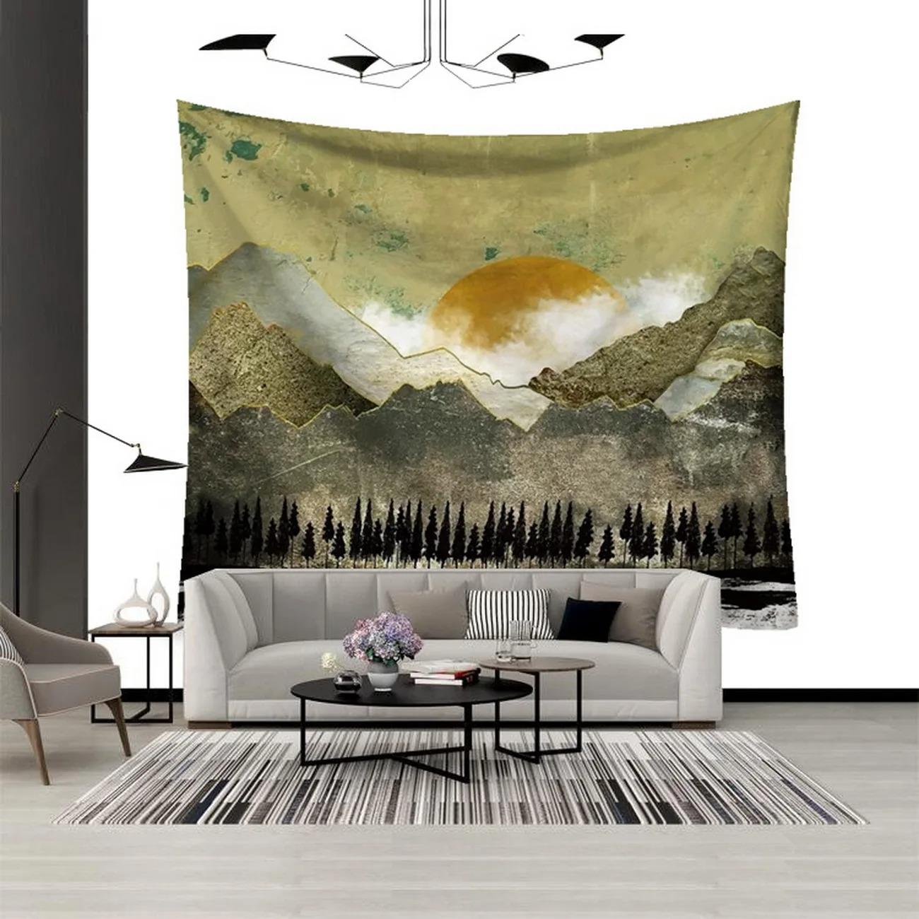 Горная река абстрактный декоративный гобелен домашний декор стены офис гостиная гобелен — фото 5