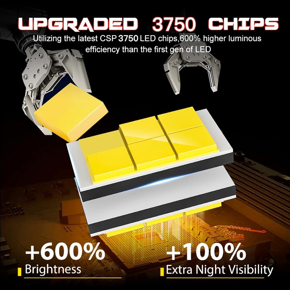 2 szt. 40000LM 150W H1 H4 H7 LED Canbus H8 H11 9005 HB3 9006 HB4 9012 Hir2 Turbo Led żarówki do reflektorów 6000K biała lampa samochodowa podwójna miedziana rura reflektora