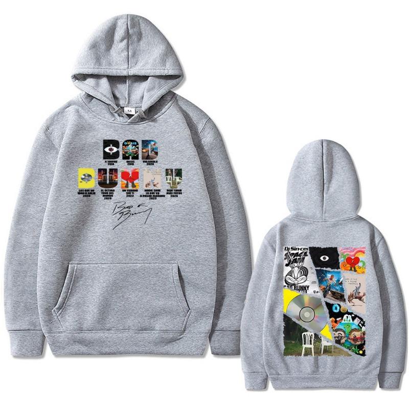 Rapper Bad Bunny DTMF DeBi TiRAR MaS FOToS Tour Men's hoodie fashion hip-hop retro streetwear