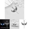 Punk Cross Wings Pendant Necklace With Geometric Alloy Chain For Men And Women