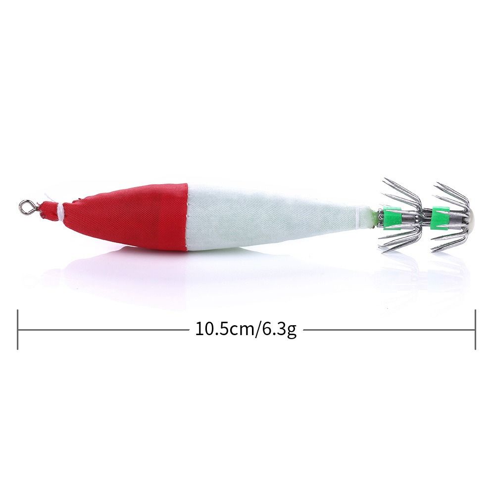6.3g Wood Shrimp Lure Bright Color Cuttlefish Bait Shrimp Squid Hook Saltwater Fishing Tackle