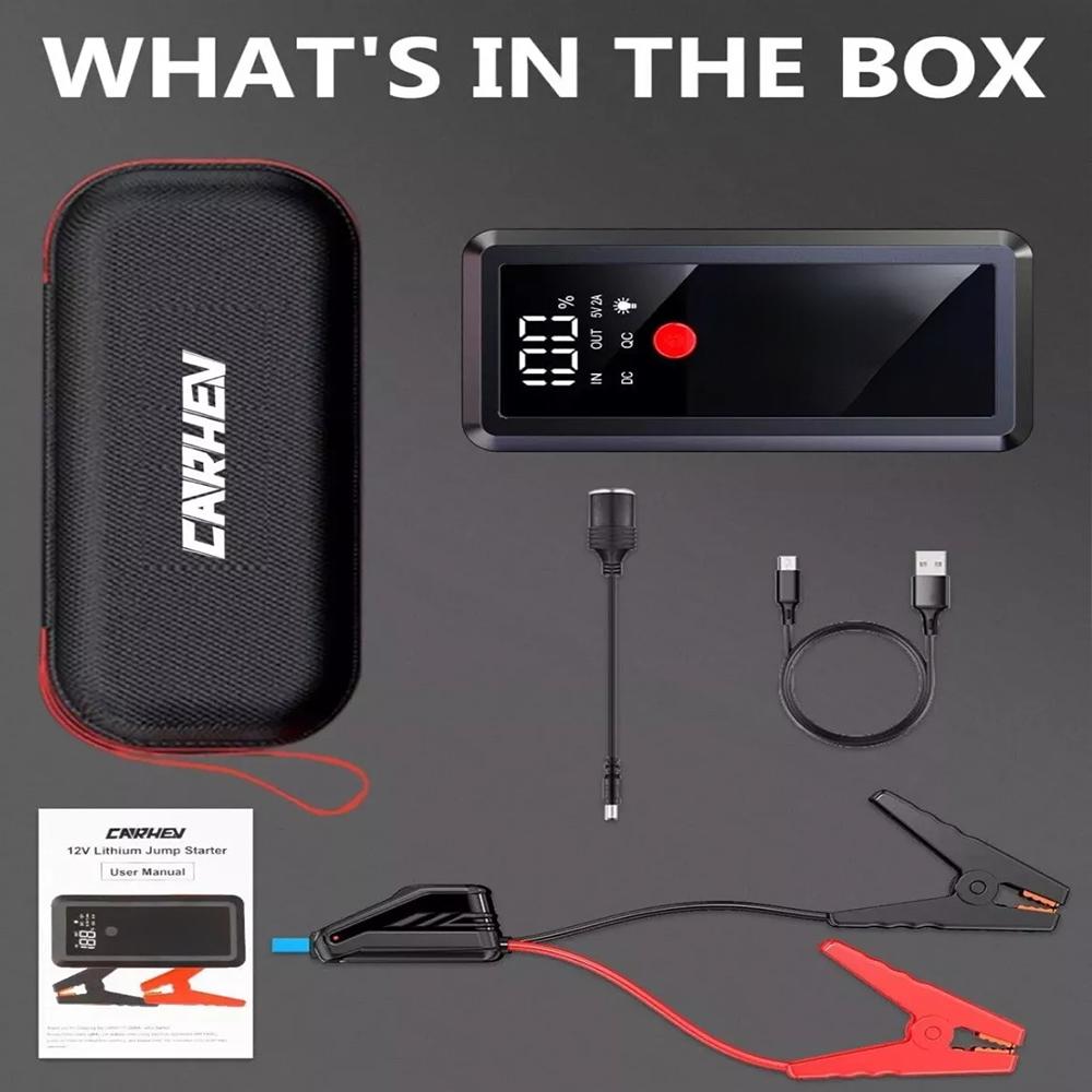 5000A Peak Car Jump Starter for 8.0L Gas/8.0L Diesel Engines - with LCD Display, Dual USB compatible and 12V DC PORT