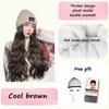 Knitting And Velvet Wig Hat for Autumn And Winter High Temperature Resistant Synthetic Long Curly Hair Fashion
