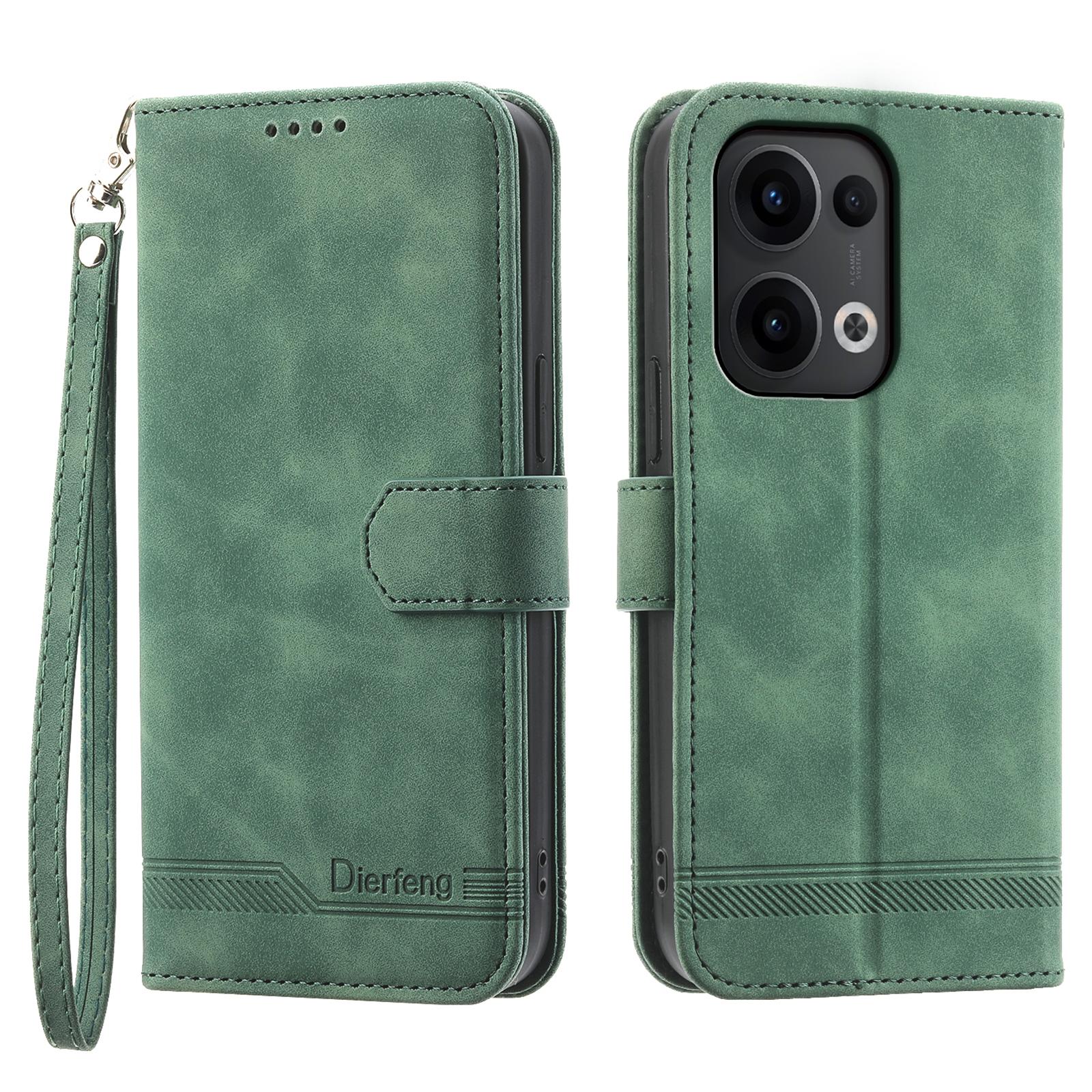 

DIERFENG DF-03 For Oppo Reno13 5G (Global) Leather Case Lines Imprint Wallet Phone Cover A