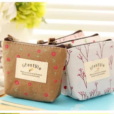 Módní květinový vzor Peněženky na mince Malé Svěží plátno Peněženka na mince Sluchátko Dívčí Sluchátko Mince Klíč Úložiště peněz Taška na zip Pouzdro na zip