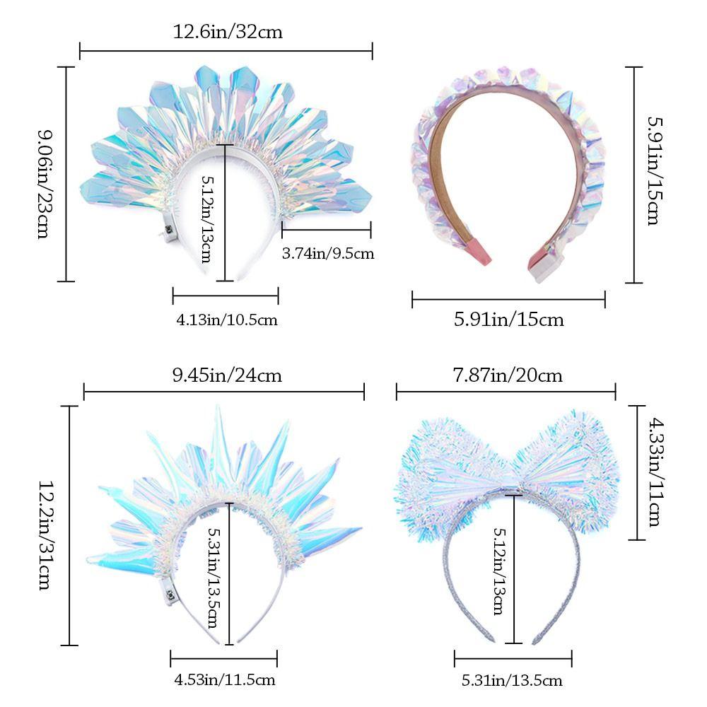 Fashion Glowing Crown Light Up Headband with Color Change LED Hairband Party Cosplay Hair Accessories