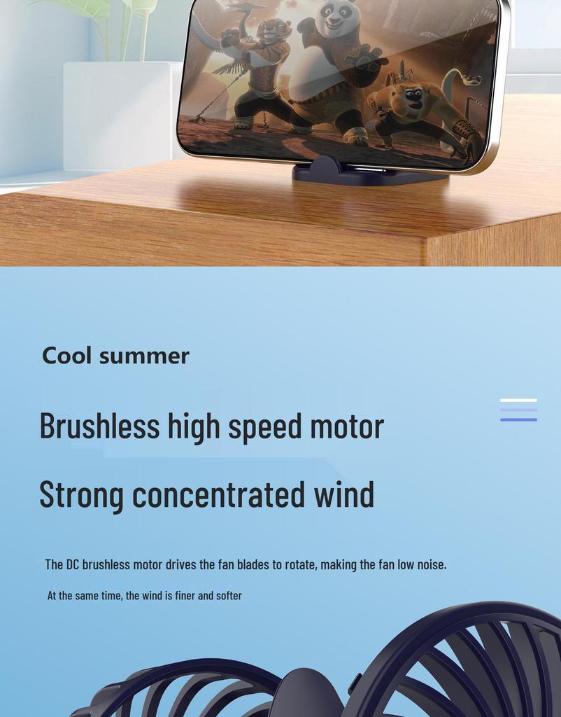 USB Mini Handheld Fan with LED Display - Portable Gift for Students and Dorm Rooms