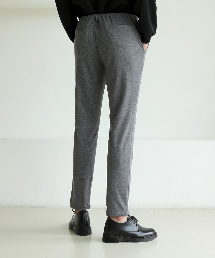 Jikeulib Hidden Elastic Waist Spandex Gray Slim Slacks