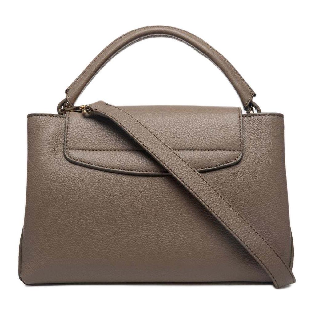Bally Lock Me Gold Hardware Adjustable Detachable Shoulder Strap Pebbled Calfskin Crossbody Handbag Small Women Handbags Brown 6308614