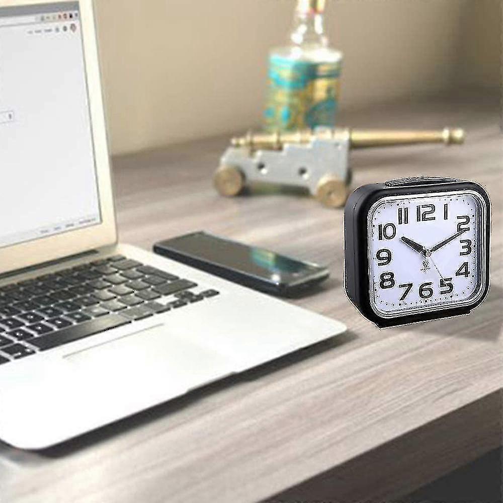 Silent Analog Alarm Clock Non Ticking, Gentle Wake, Beep Sounds, Increasing Volume, Battery Operated Snooze And Light Functions, Easy Set