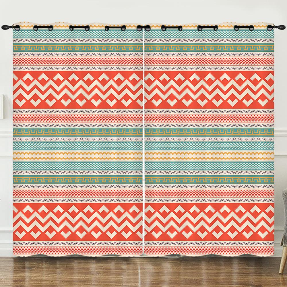 Série de Impressão Fresca 3D Cortina de Impressão Digital Blackout E Ilhós