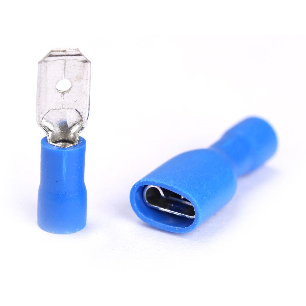 50x Blue Female Bullet Connector Insulated Crimp Terminals for Electrical Wiring