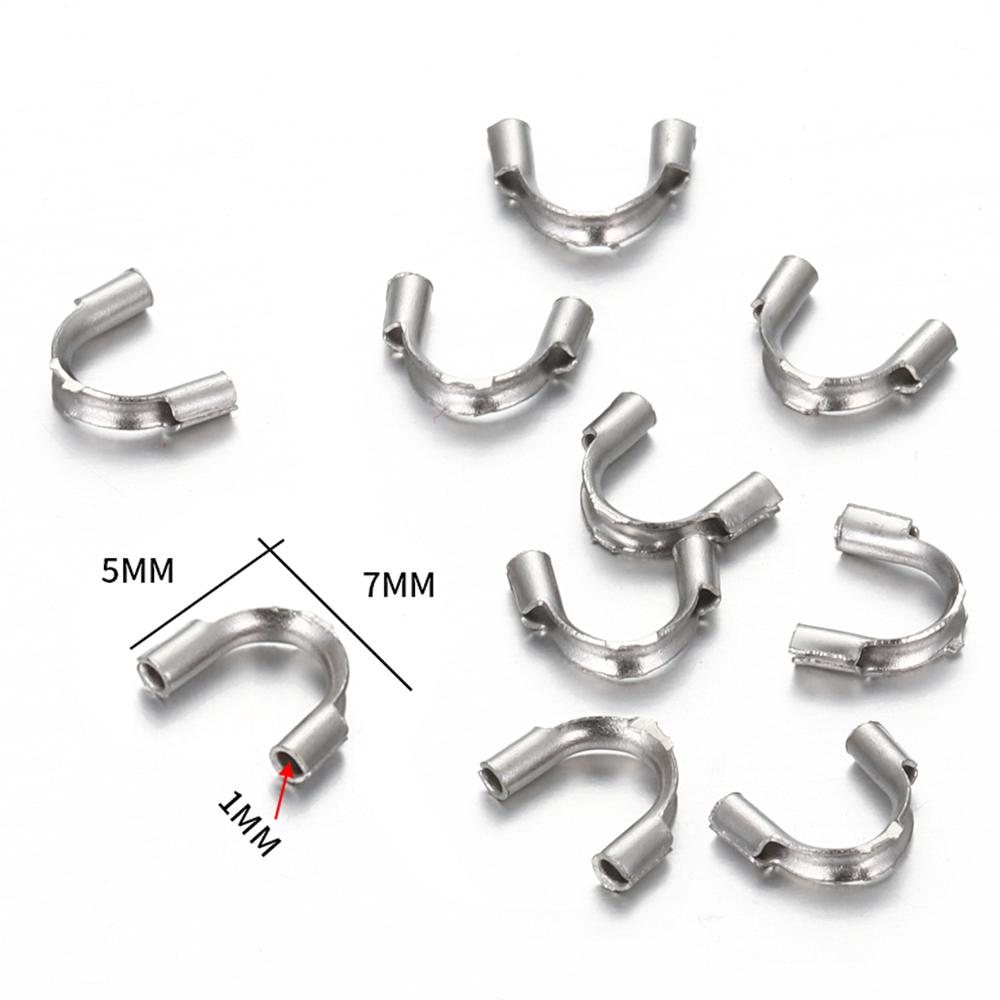 

30pcs Stainless Steel U Shape Wire Protectors Wire Guard Guardian Protectors loops Clasps Connector For Jewelry Making Supplies 5x7mm
