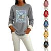 Women's Sweatshirt Halloween Print Round Neck Long Sleeve Casual Winter Top