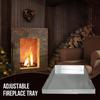 Fireplace Ash Tray Pan Ember Holder Steel With Screw Pack Rust-Resistant Home Fire Place Accessories Adjustable Collection Tool