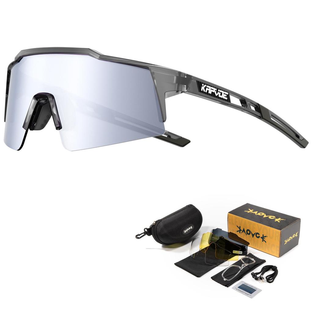 Kapvoe Polarized Cycling Sunglasses Windproof Mountain Bike Sports Glasses