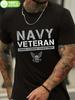 Navy Veteran Graphic T-shirt - Black Casual Short Sleeve