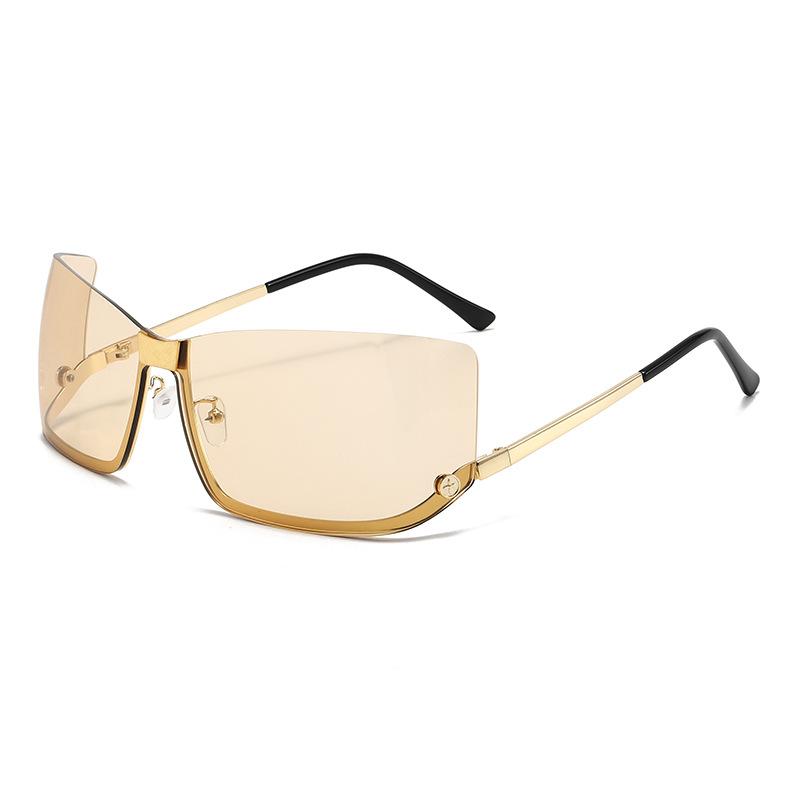 New retro simple half-frame metal sunglasses for men and women outdoor camping driving sunglasses Europe and America
