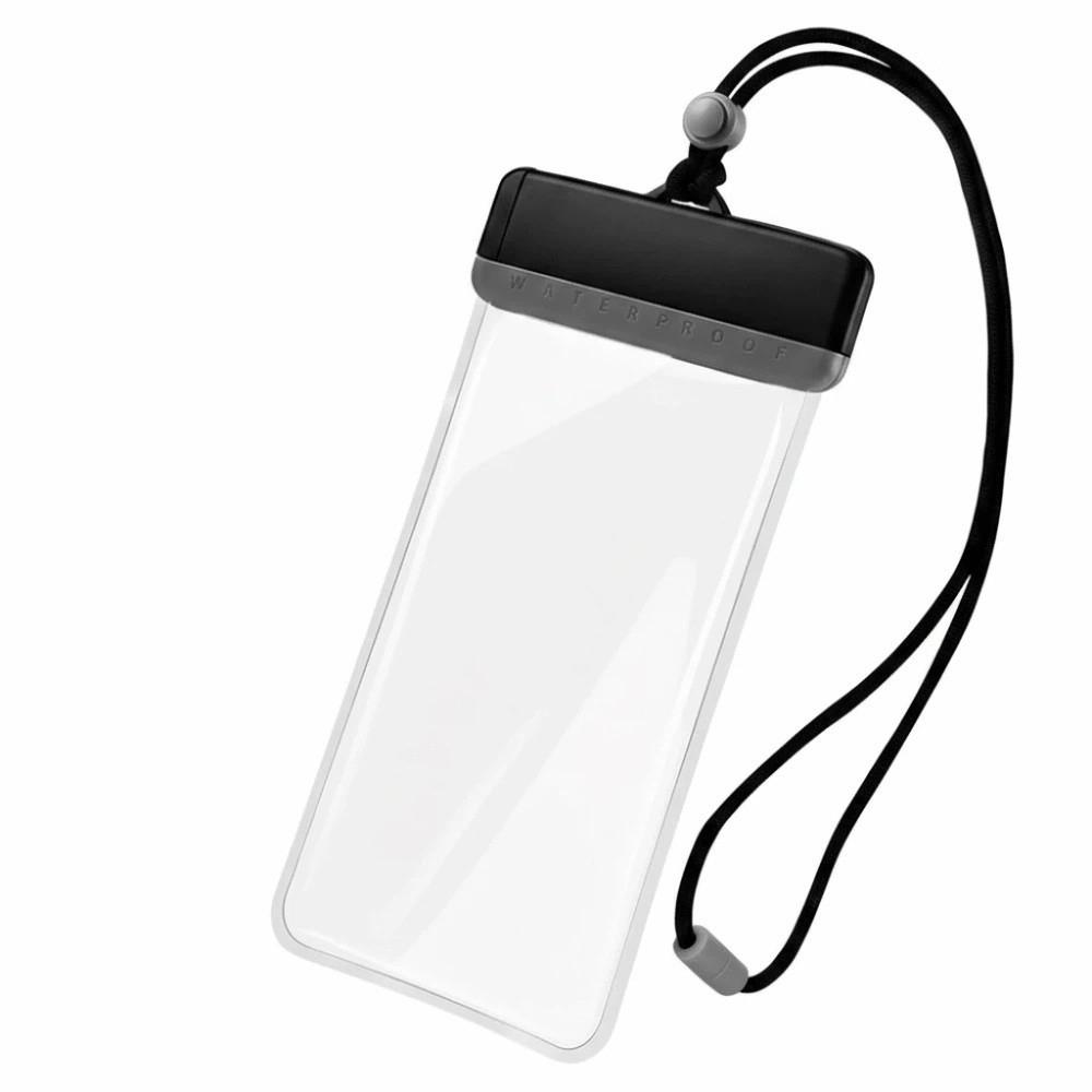 Sealed Waterproof Phone Pouch Lightweight PVC Storage Pack Transparent Hanging Neck Bag Kids серый
