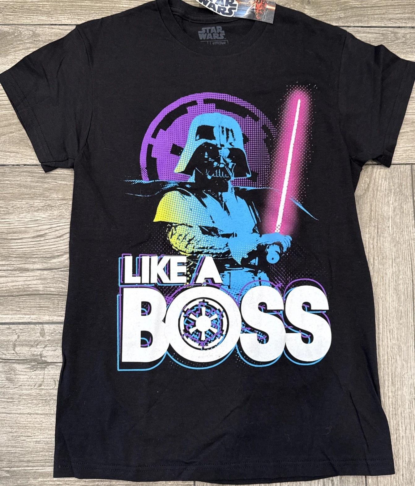 

2013 Star Wars Darth Vader Pink Light Saber Like A Boss Licensed Tee Size Small S