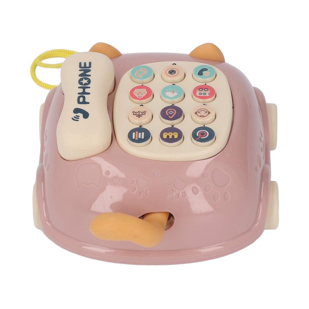 Baby Telephone Pull Toy Multiple Sounds Chinese English Voice Attractive Cat Shape Baby Music