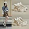 2024 Women's Korean High-Top White Winter Sneakers, Thick-Soled and Warm for Students, Style XX-12261-1