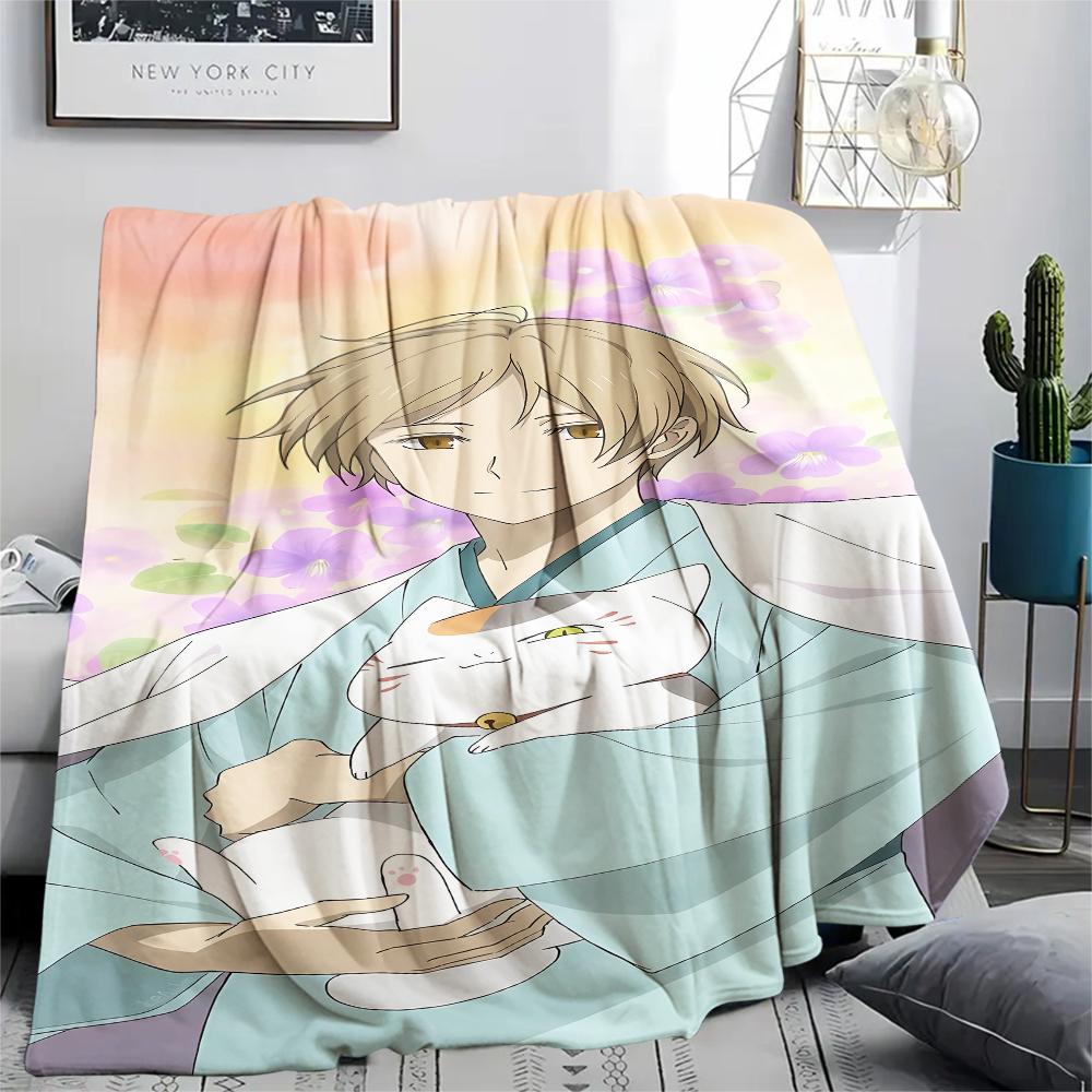 Takashi Natsume Print Flannel Blanket,High quality Comfortable for All Seasons,Home Decor,Warmth and Comfort,Perfect for Christmas Gifts