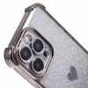 For iPhone 15 Pro Max Case Electroplating Glitter TPU Phone Cover Heart Pattern -  Grey