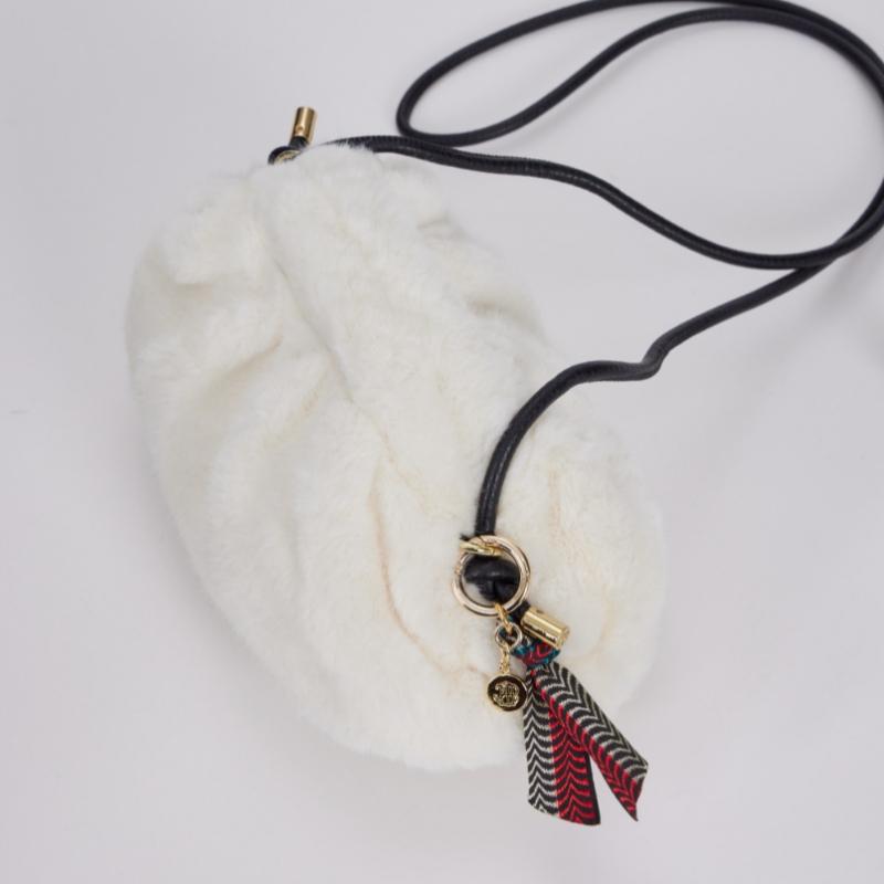 Lala Fur Clutch Crossbody Bag   Ivory  Lala2f140 