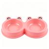 Cartoon Frog Shaped Stainless Steel Pet Double Bowl Anti Spill Dual-Use Bowl Cat And Dog Universal Feeder