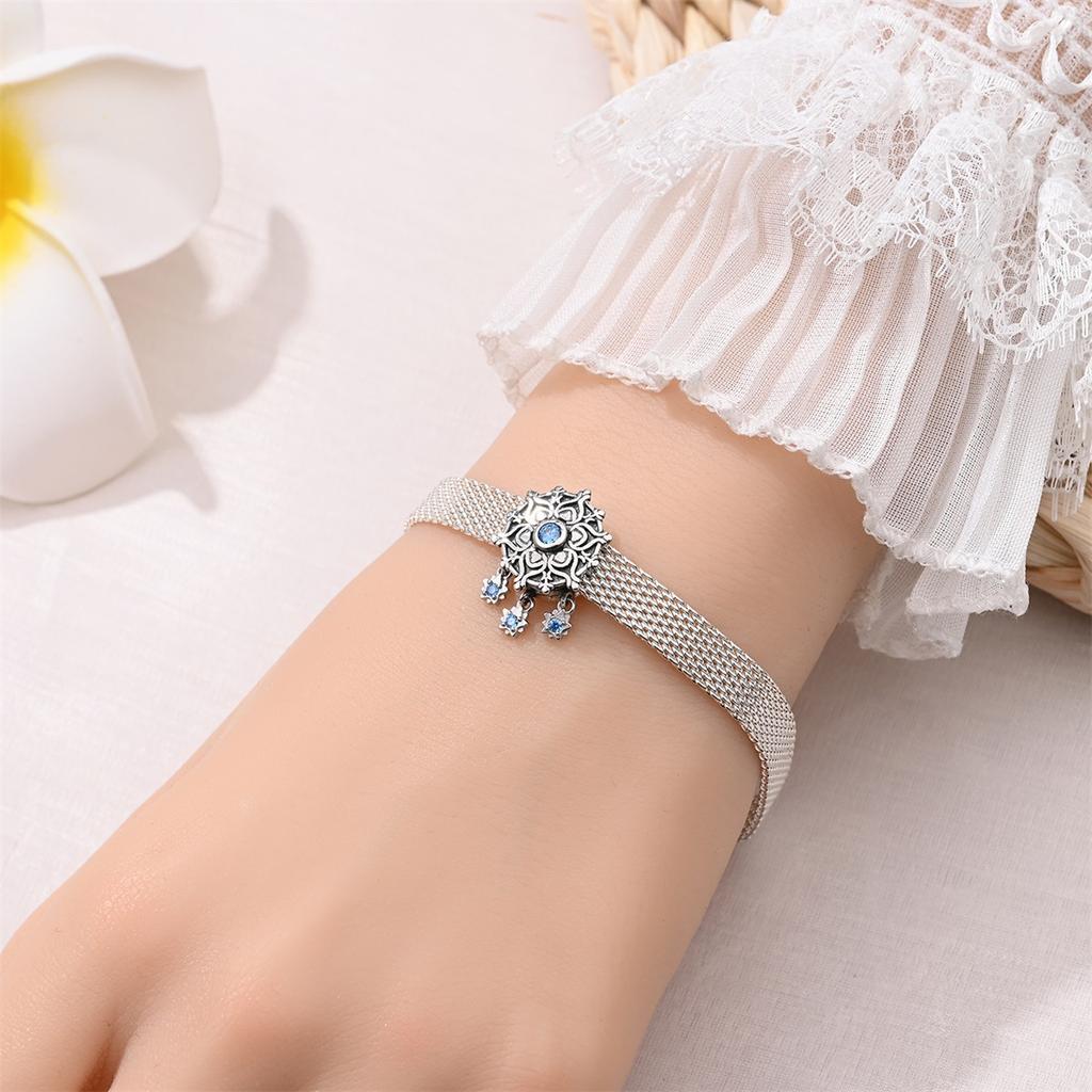 Flat Bead Fatima Lucky Clover Life Tree 925 Silver DIY Style Jewelry Accessories Bracelet Beaded Bracelet