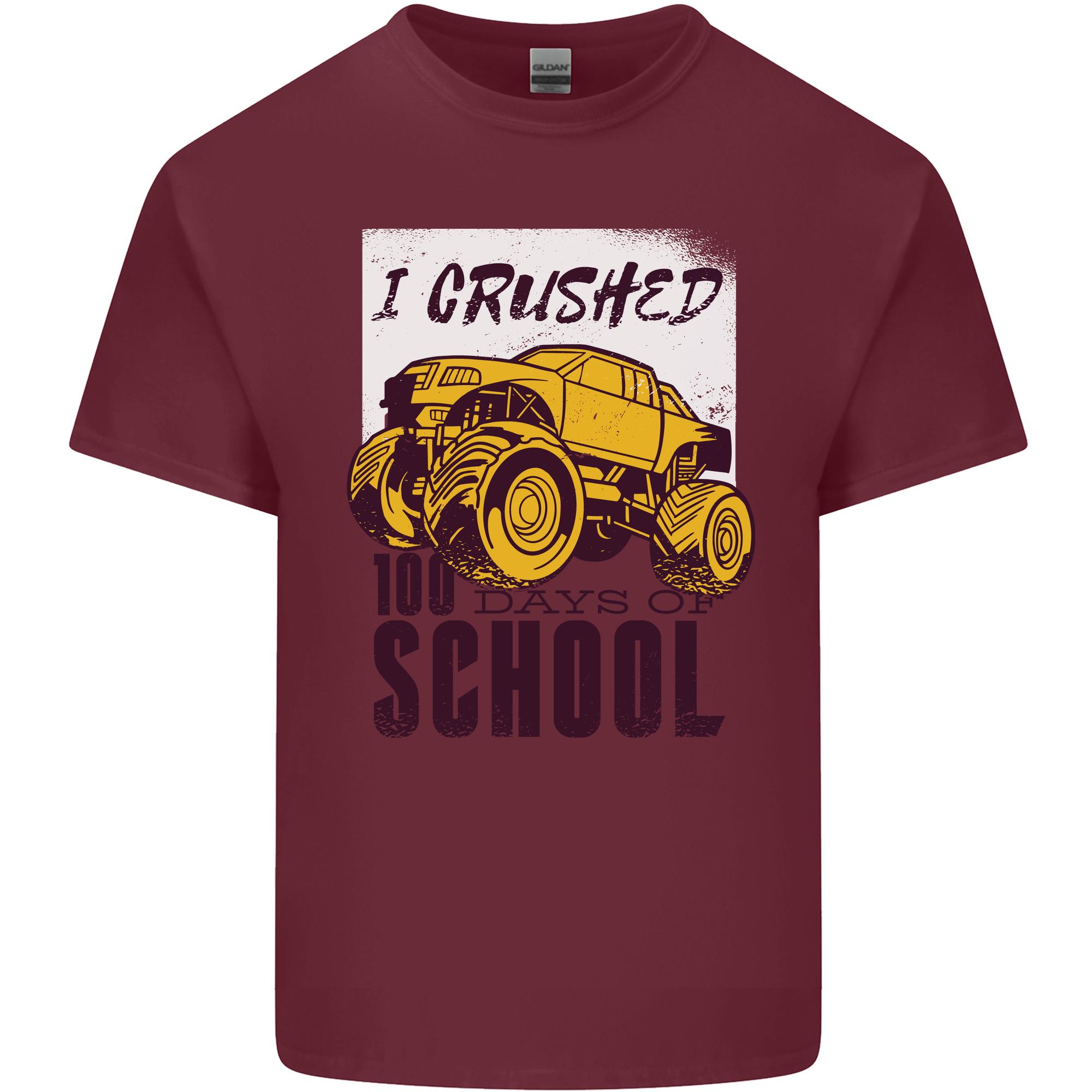 I Crushed 100 Days of School Monster Truck Unisexs Light Cotton TShirt S