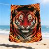 1pc Tiger Flame Print Print Outdoor Blanket, Lightweight Polyester,