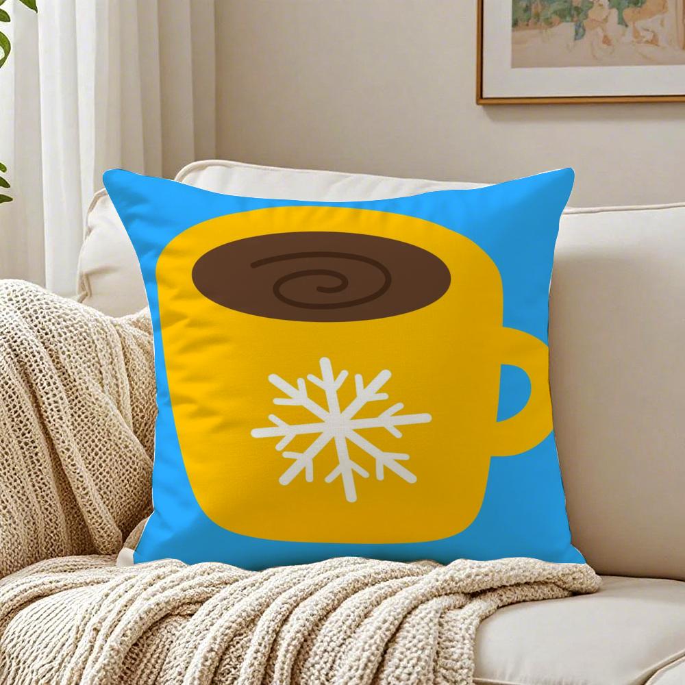Art Festive Christmas Cushion Cover Linen Pillowcase Soft For Sofa Bed Home Room Decor