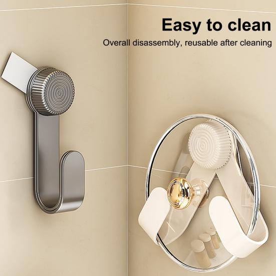 1/2Pcs Suction Cup Pot Lid Stand Holder Wall-Mounted Rotating Design Easy Installation Pot Lid Holder Kitchen Organizer