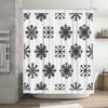 Snowflake Shower Curtain Black White Bath Decor Waterproof Fabric 3D Print Modern Design for Bathroom Decoration (72x84)
