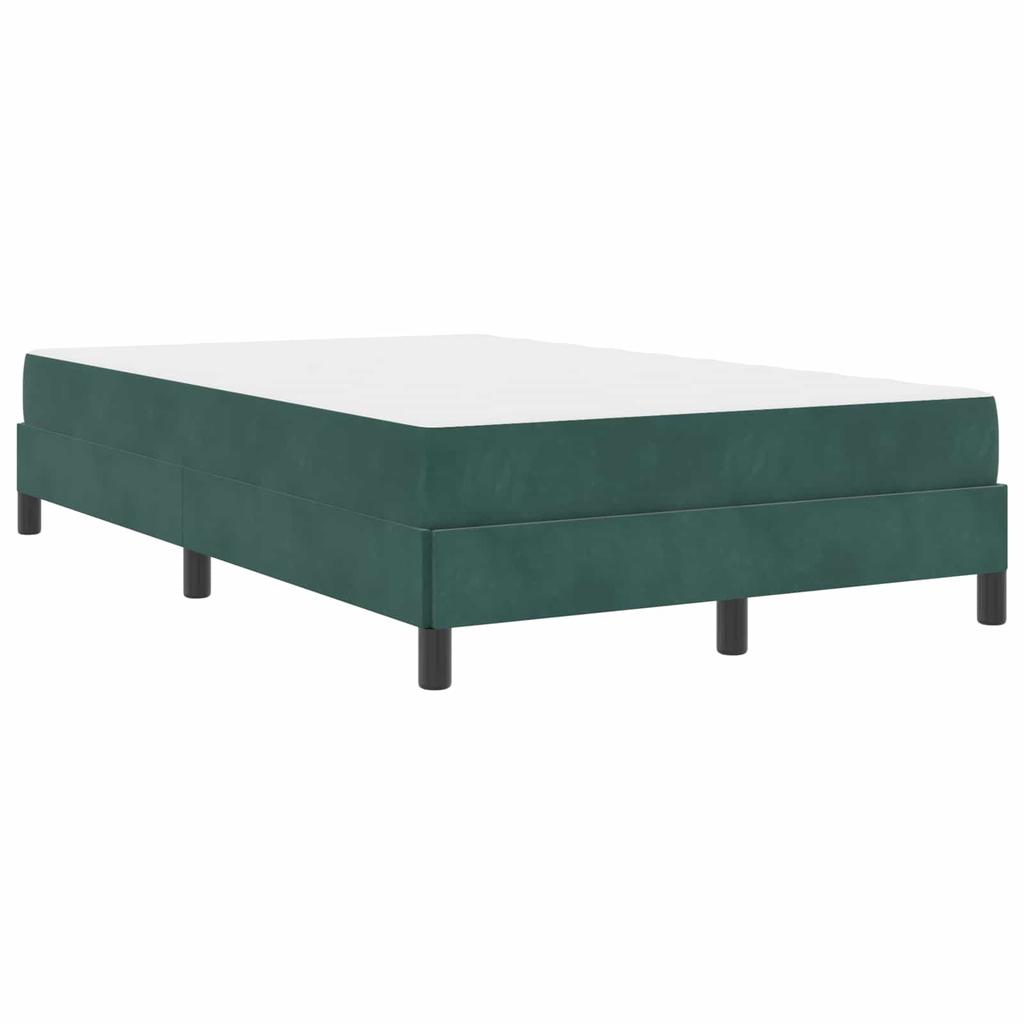 Box Spring Bed with Mattress Dark Green 120 x 190 cm Fabric