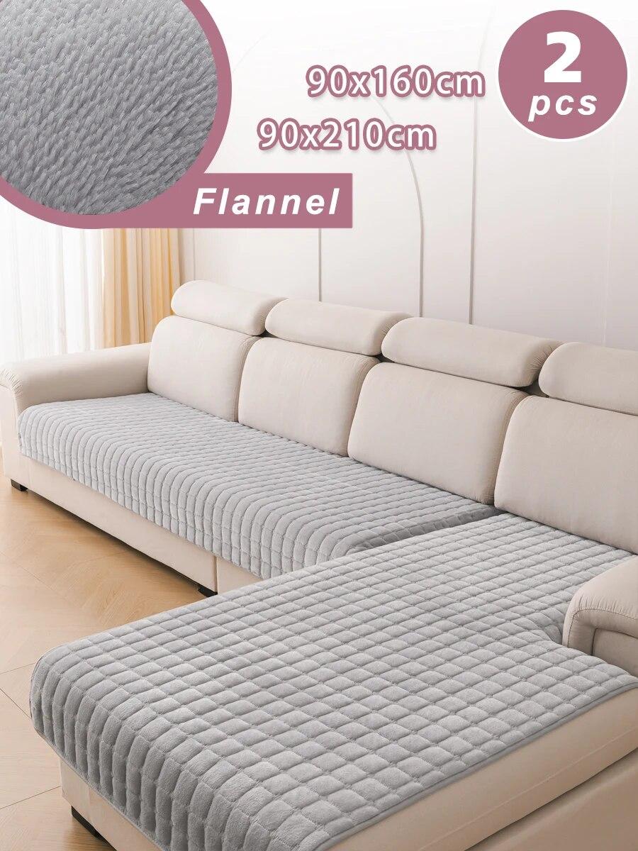 

2шт фланелевий чохол на кутовий диван для L-подібного кутового дивана Універсальні дивани Чохли на дивани для вітальні 2PCs
