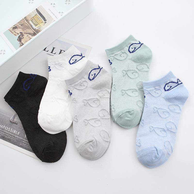 

5 пар женских носков, хлопковые короткие носки, весенне-летние носки