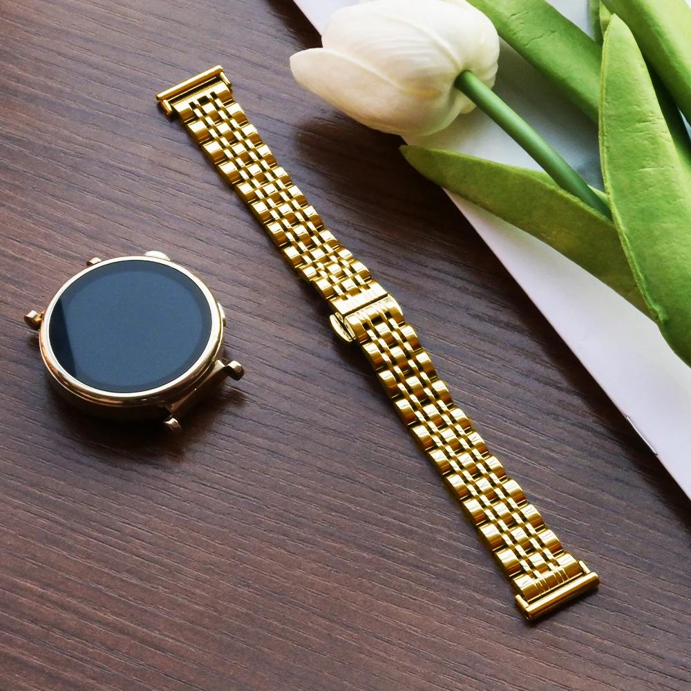18mm 20 22mm Slim Stainless Steel Band for Huawei Watch GT5 Pro 42mm 46mm Women Bracelet for Samsung Galaxy 7 6 5 40/44mm Strap
